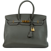 Authentic second hand Hermès 2012 Birkin 35 Vert de Gris Togo on www.labellov.com