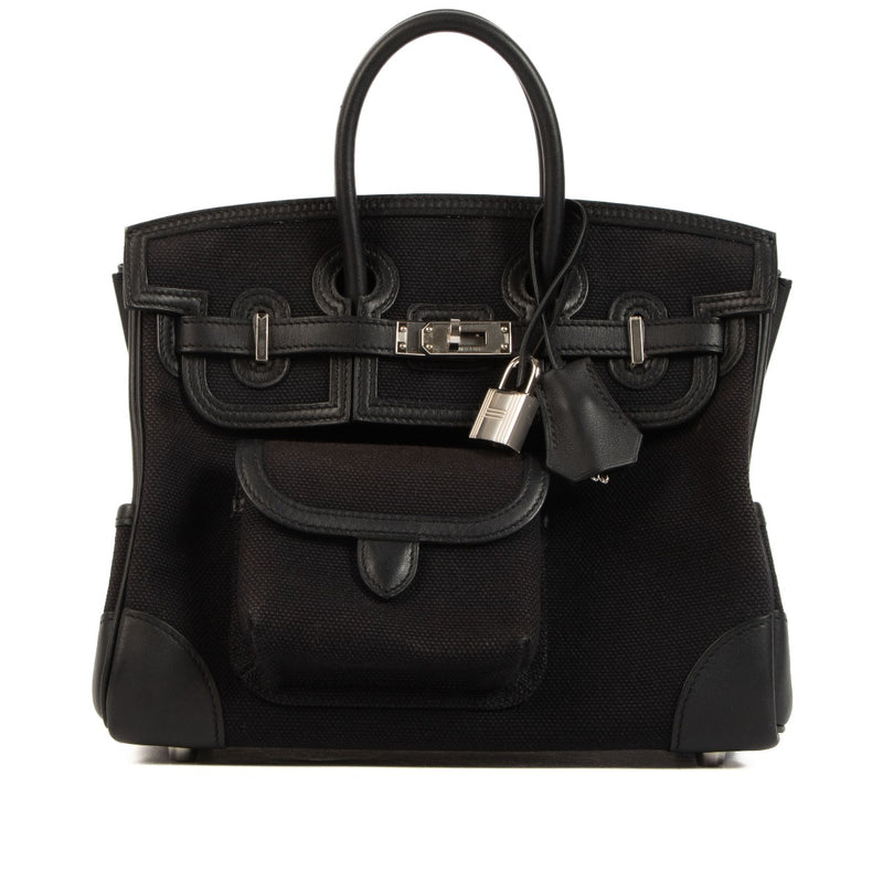 Hermès Birkin 25 Cargo Black Toile Goeland/Swift PHW