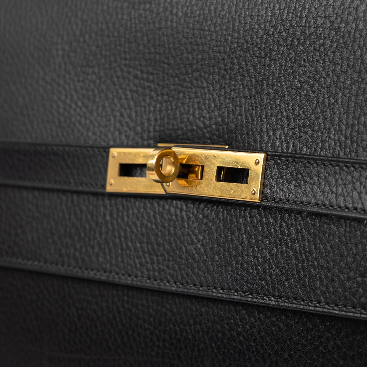 Hermès Kelly Depeches 38 Black Ardennes GHW Briefcase