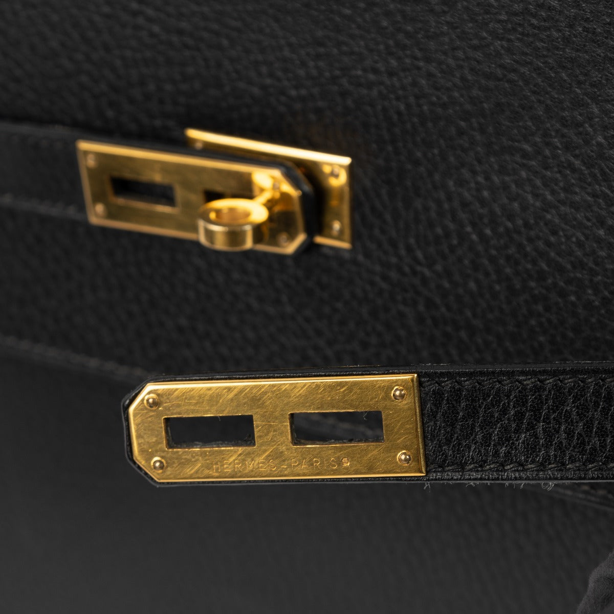 Hermès Kelly Depeches 38 Black Ardennes GHW Briefcase