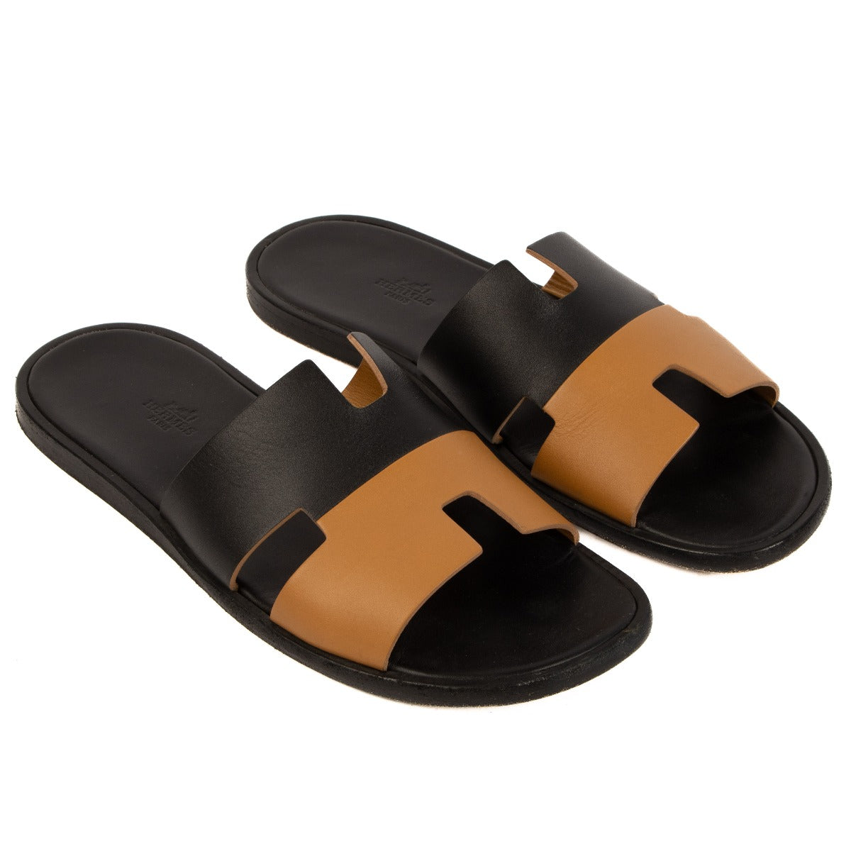 Hermès Black/Natural Izmir Sandals