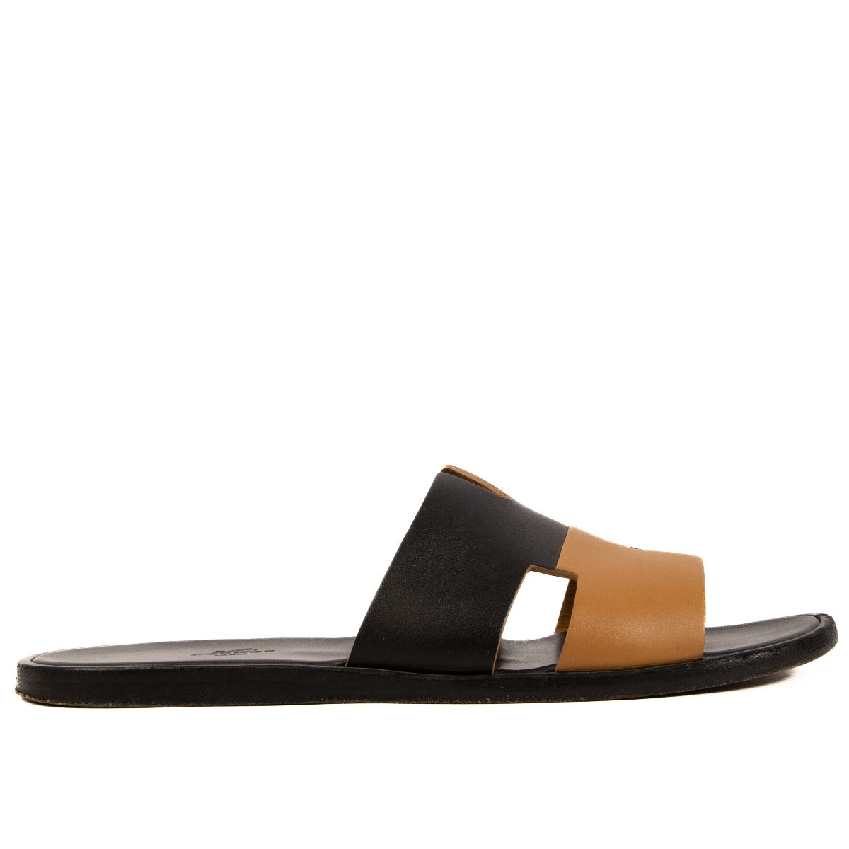Hermès Black/Natural Izmir Sandals