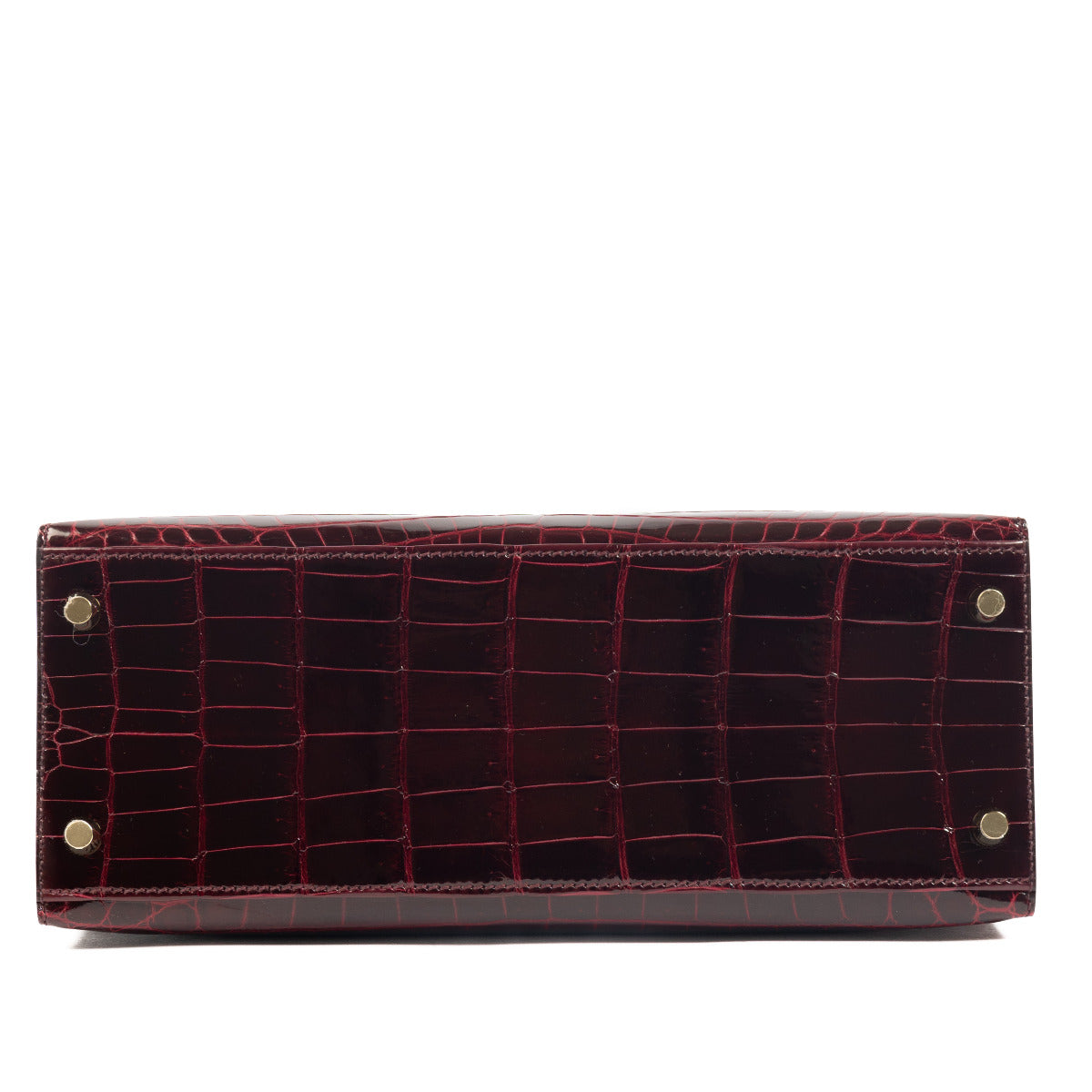 Hermès Kelly II 28 Sellier Bordeaux Crocodile Niloticus Lisse GHW