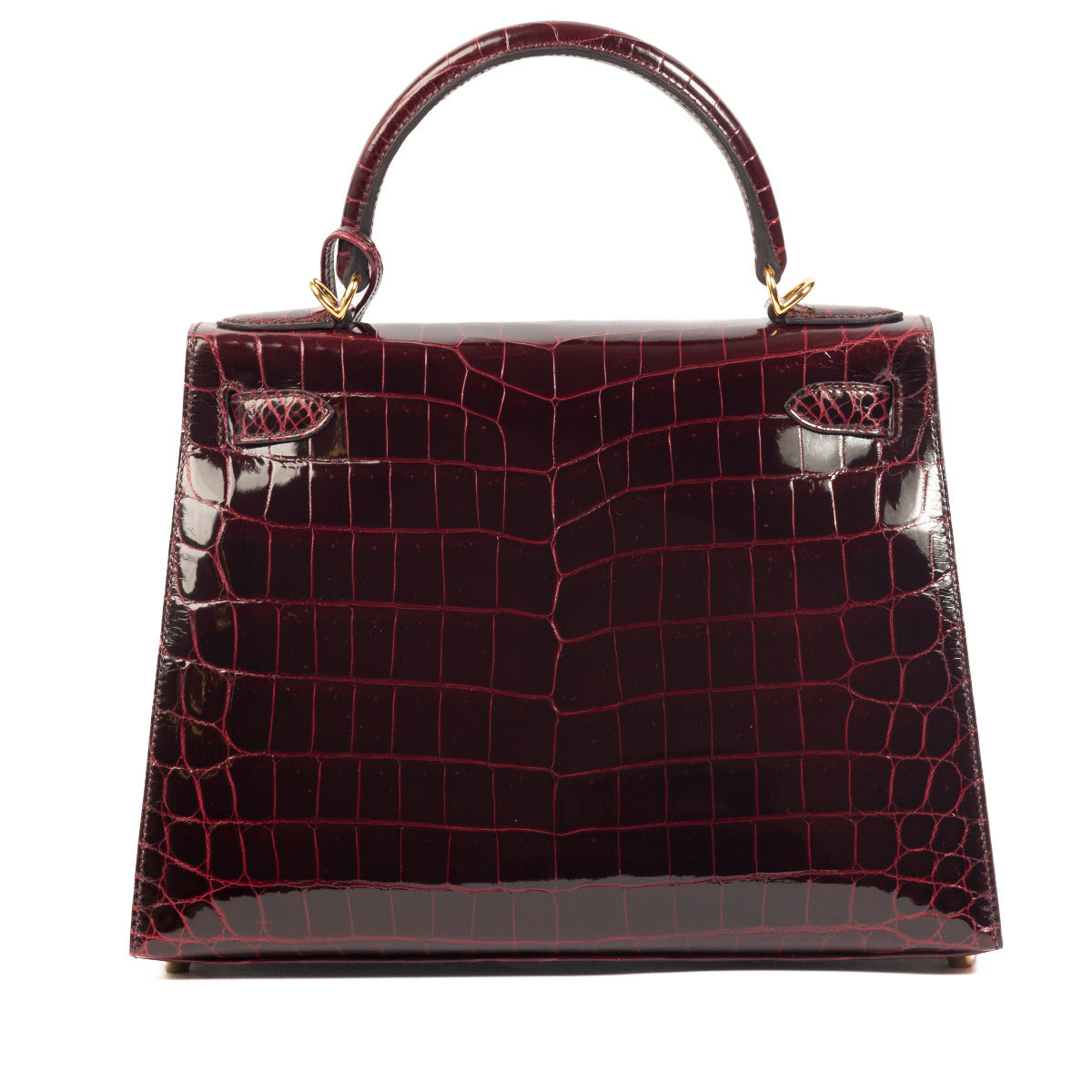 Hermès Kelly II 28 Sellier Bordeaux Crocodile Niloticus Lisse GHW