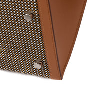 Hermès Kelly Sellier 28 Toile Quadrille/Veau Swift Noir/Blanc/Desert/Gold