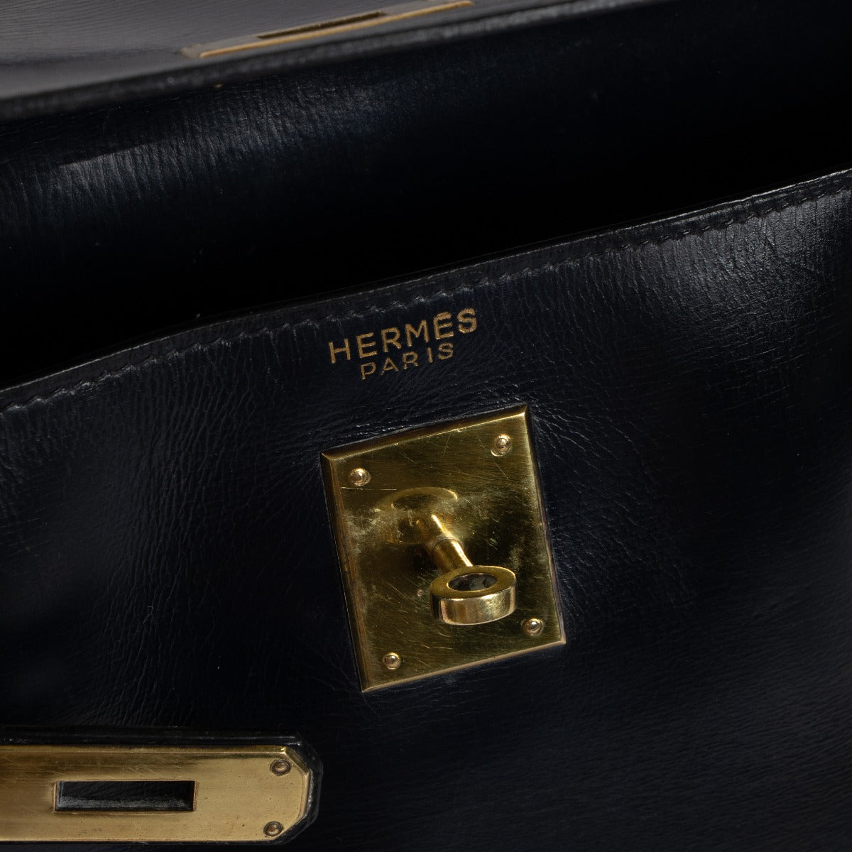 Hermès Vintage Kelly 32 Box Bleu GHW