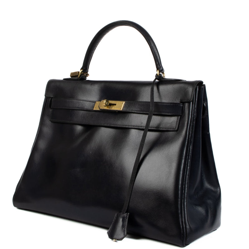 Hermès Vintage Kelly 32 Blauw Box GHW