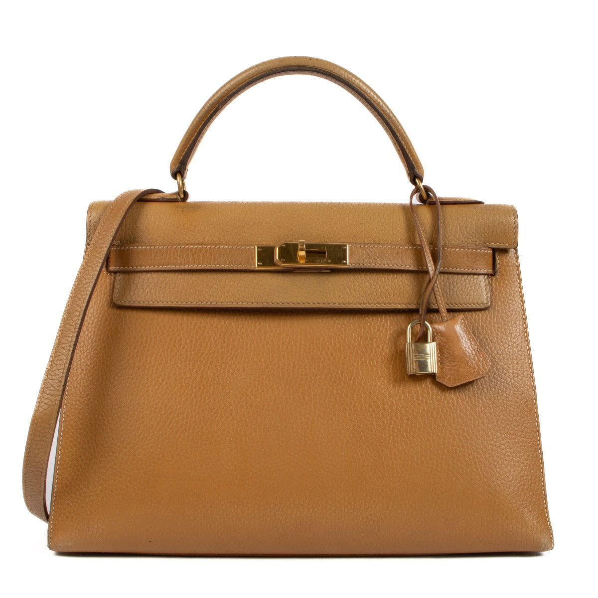 Shop authentic second hand vintage Hermès Kelly Sellier 32 Naturel Sable Veau Ardennes on www.labellov.com