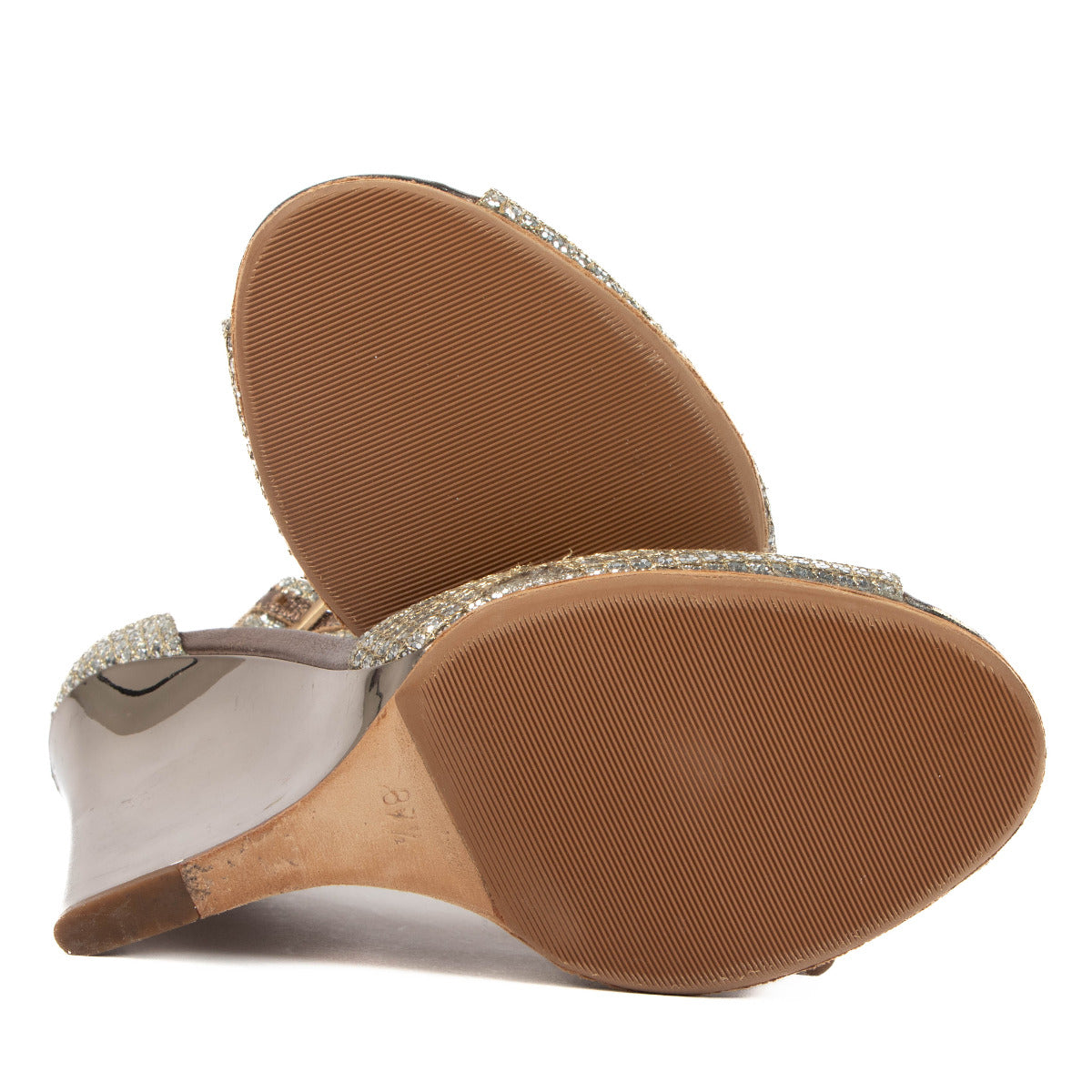 Escarpins compensés Jimmy Choo à brides en T pailletées - taille 37.5