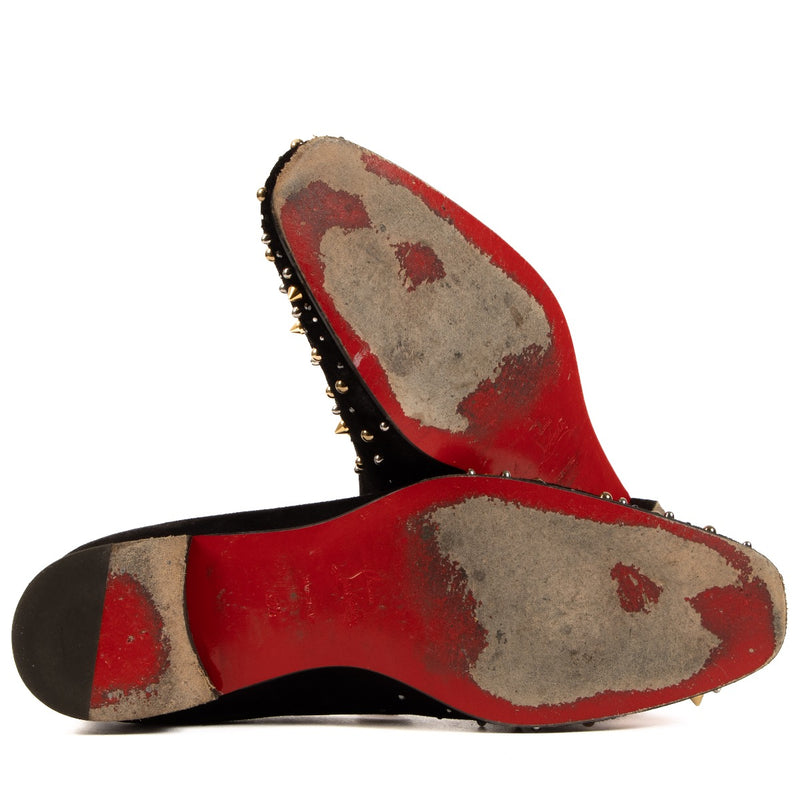 Shop 100% authentic second-hand Christian Louboutin Black Suede Milkylion Loafers - Size 42 1/2 on Labellov.com