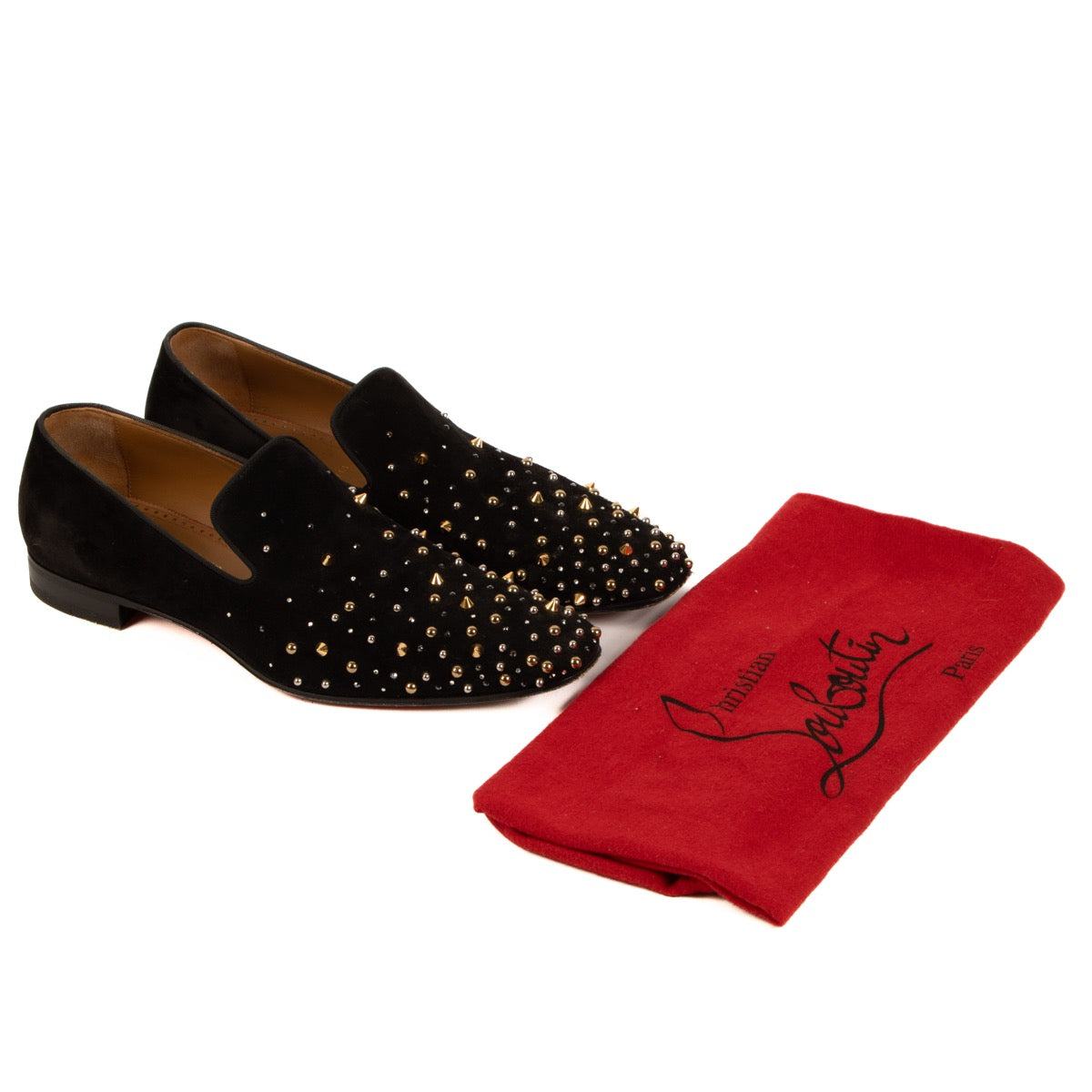 Shop 100% authentic second-hand Christian Louboutin Black Suede Milkylion Loafers - Size 42 1/2 on Labellov.com
