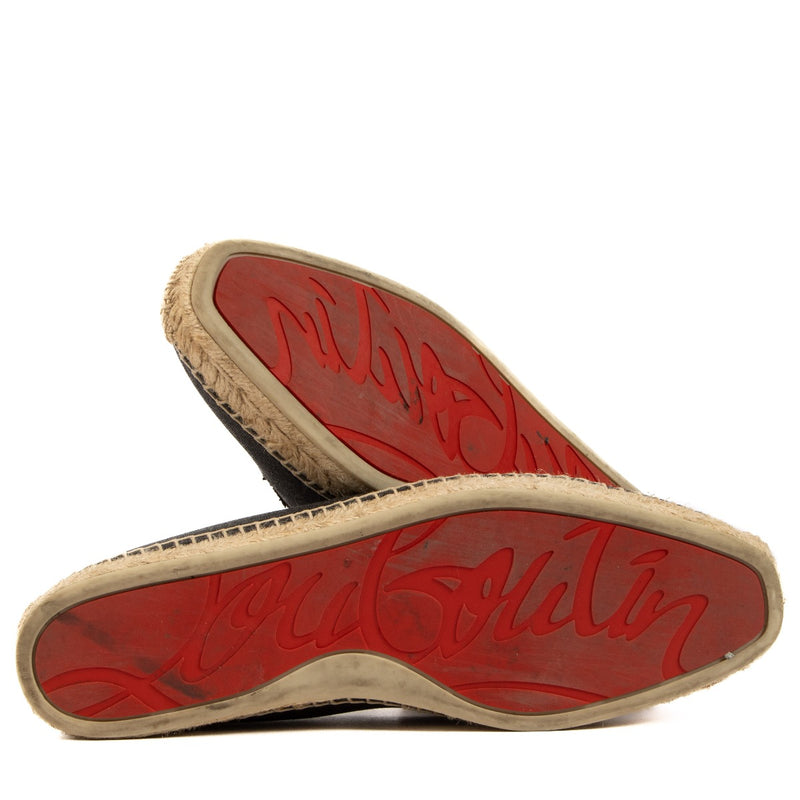 Christian Louboutin Grijze Canvas Nanou Orlato Espadrilles - Maat 43