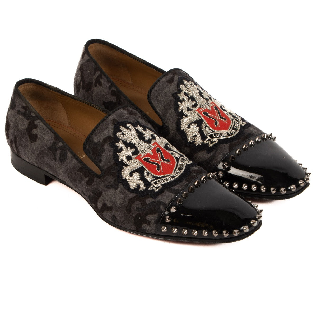 Christian Louboutin Camouflage Loubi Forever Spike Loafers
