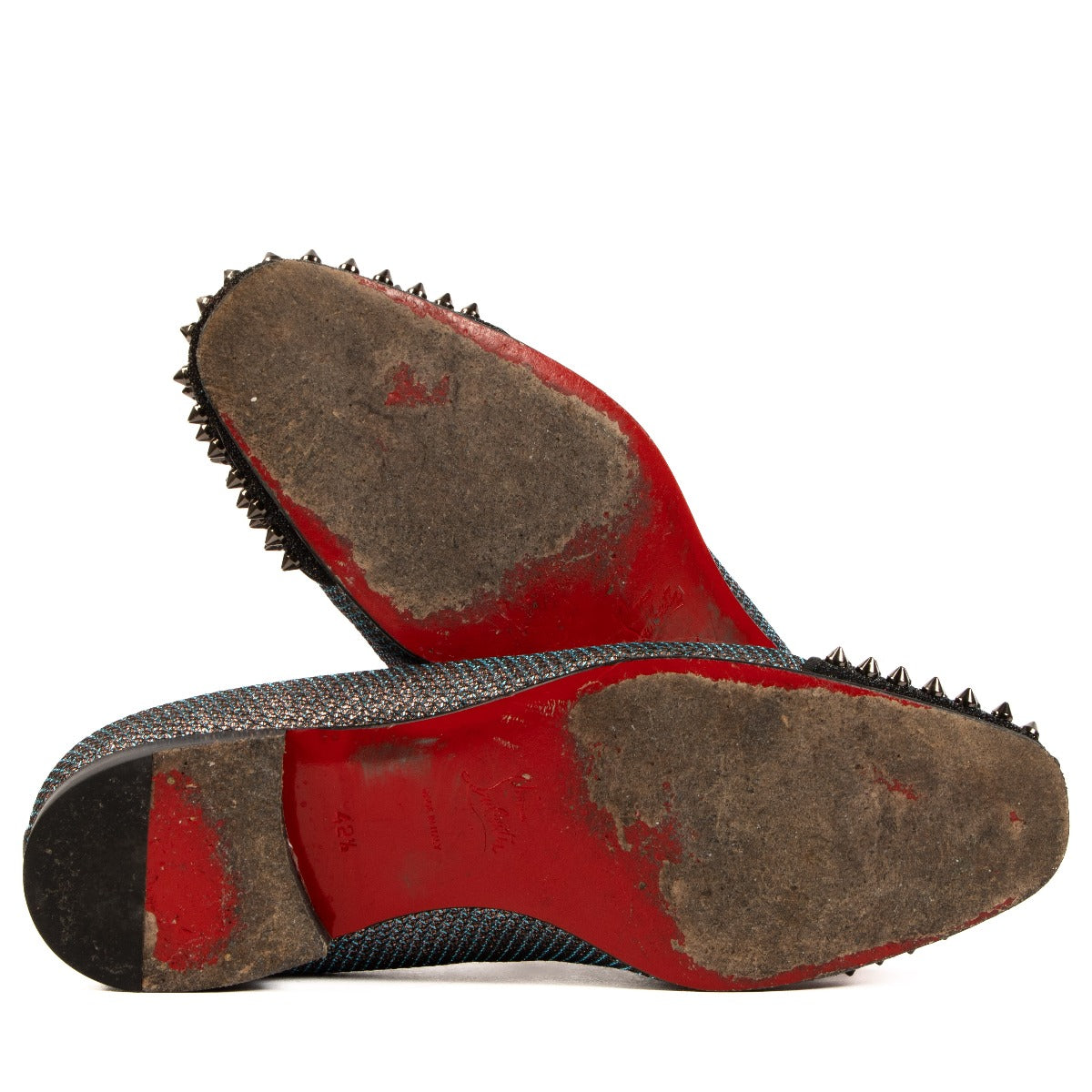 Christian Louboutin Zilveren Spooky Loafers met Studs - Maat 42.5