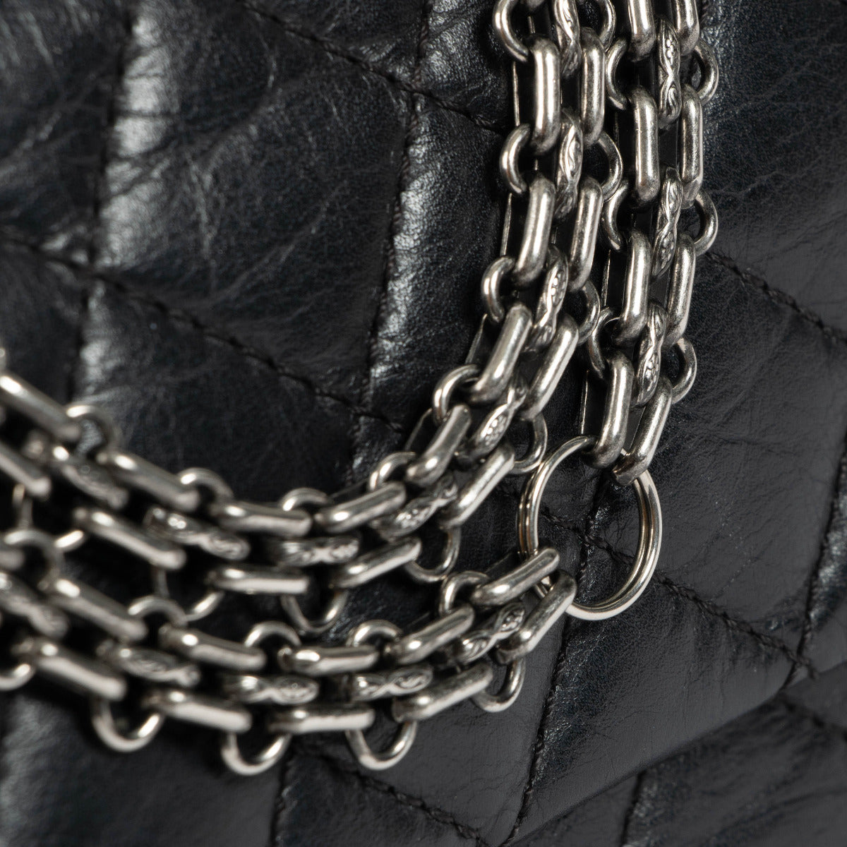 Chanel Black Aged Calfskin 2.55 Bag