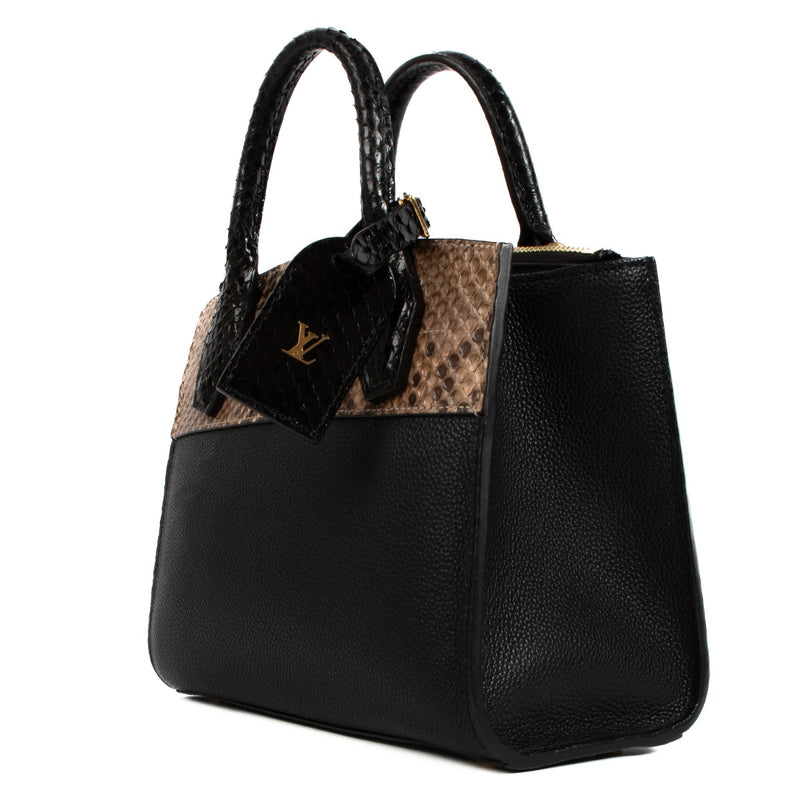 Shop 100% authentic second-hand Louis Vuitton Black Leather/Python City Steamer Mini Handbag on Labellov.com