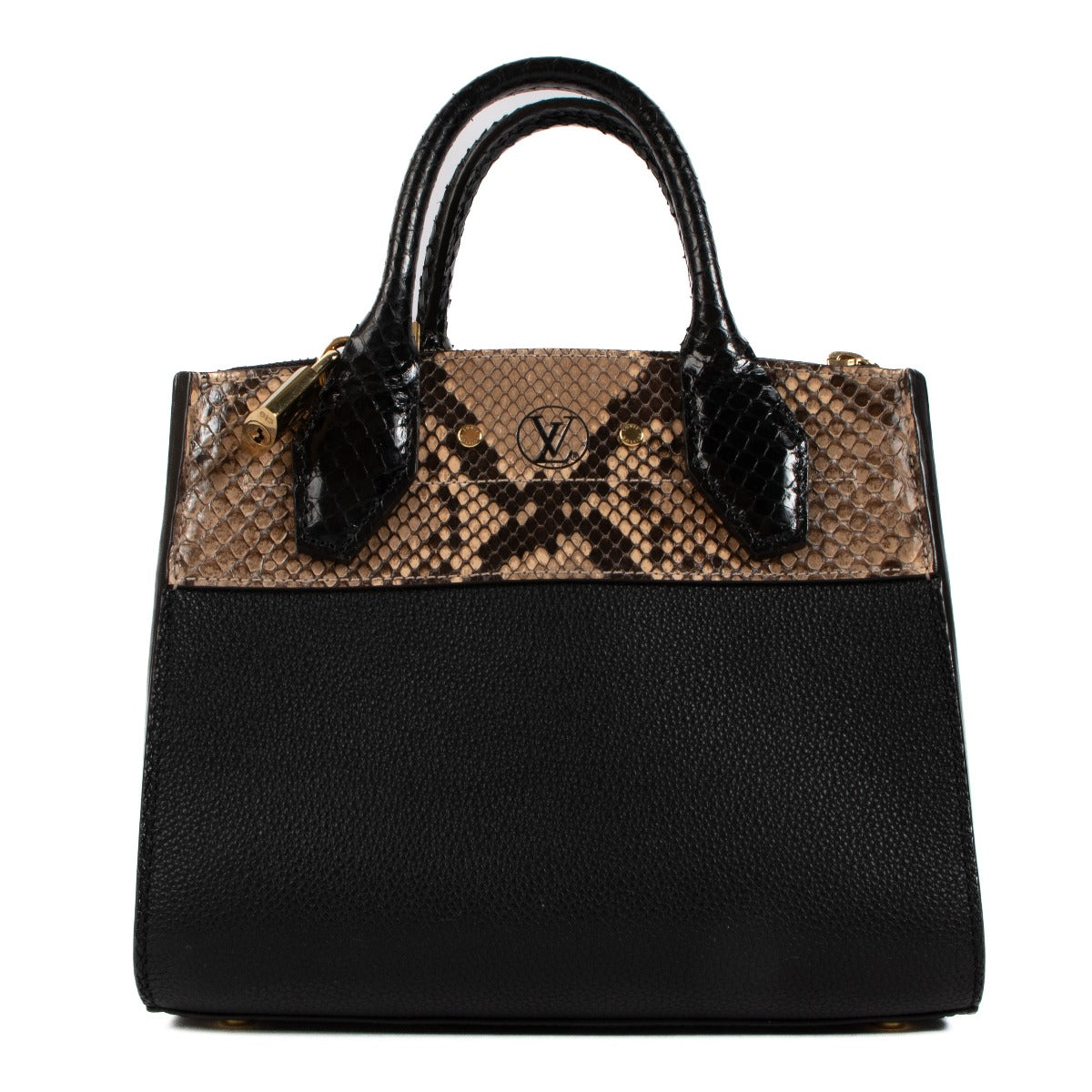 Shop 100% authentic second-hand Louis Vuitton Black Leather/Python City Steamer Mini Handbag on Labellov.com