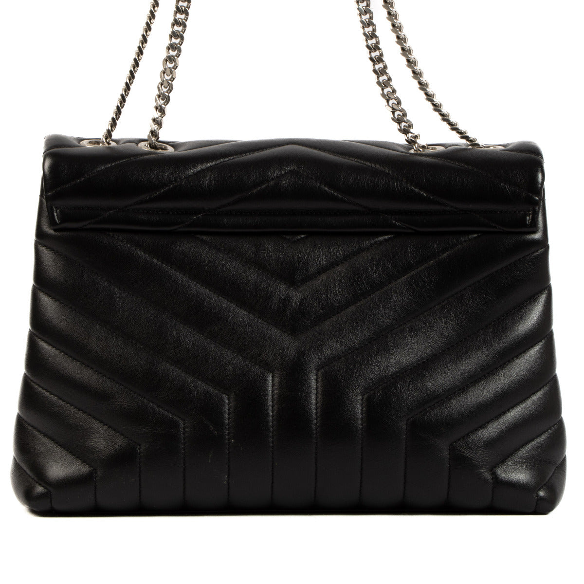 Saint Laurent Zwarte Leren Loulou Medium Schoudertas