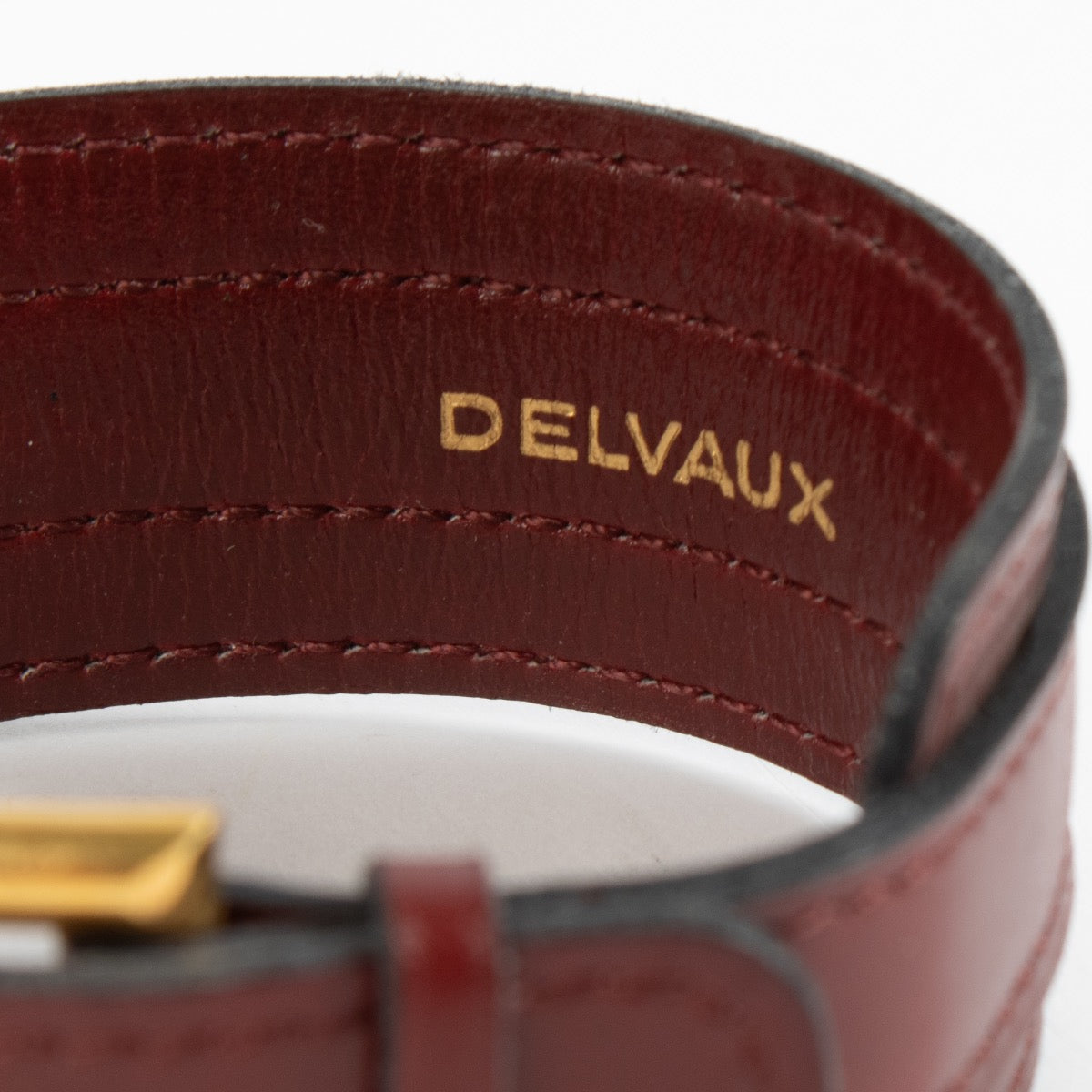 Delvaux Burgundy Leather Bracelet