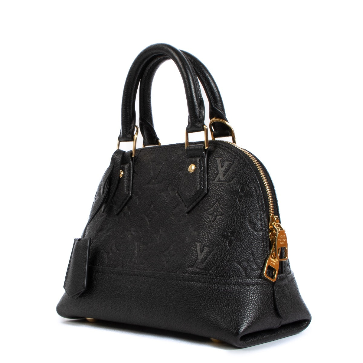 Authentic second hand Louis Vuitton Black Leather Néo Alma BB Top handle on labellov.com