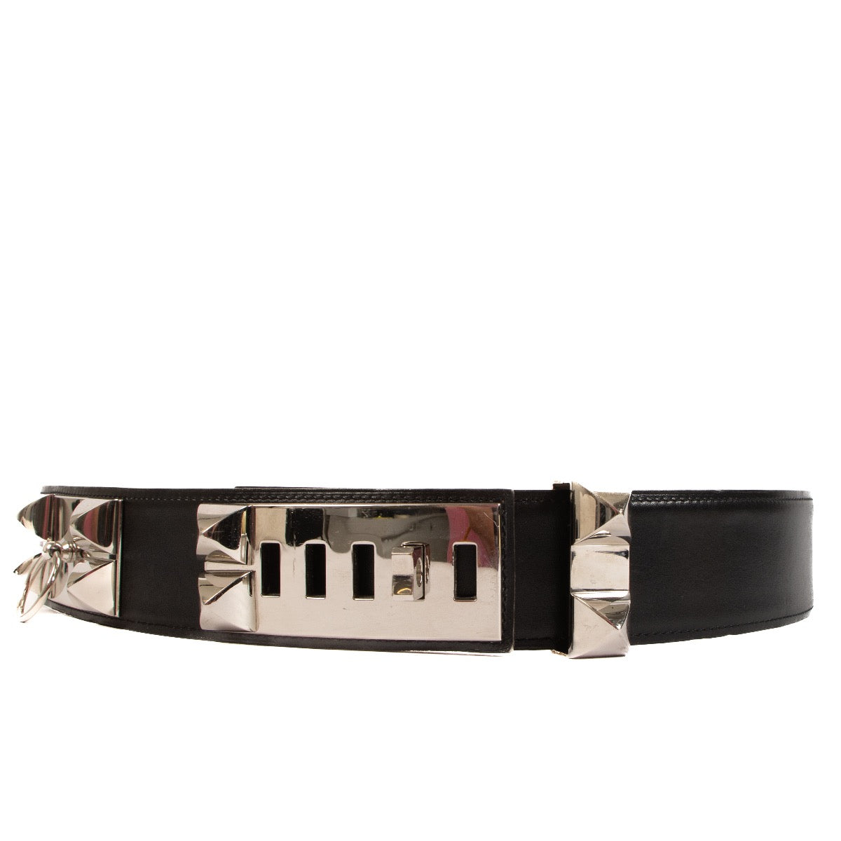 Shop safe online at Labellov in Antwerp, Brussels and Knokke this 100% authentic second hand Hermès Black Box Collier de Chien 50 Belt - size 95