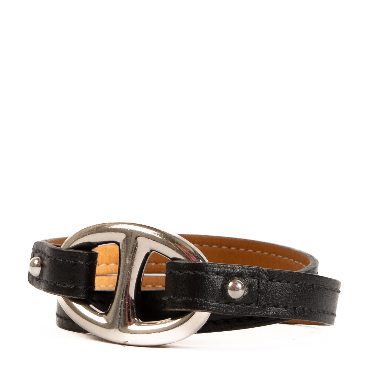 Bracelet Double Tour Hermès Granville Noir - Taille M