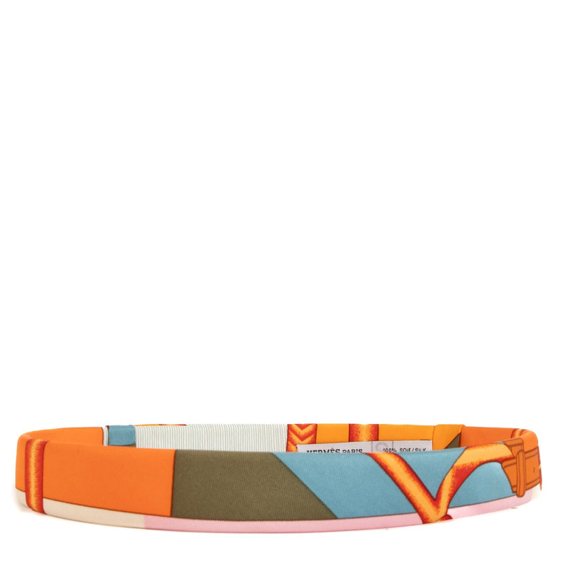 Shop safe online at Labellov in Antwerp, Brussels and Knokke this 100% authentic second hand Hermès Multicolor Silk Head Band