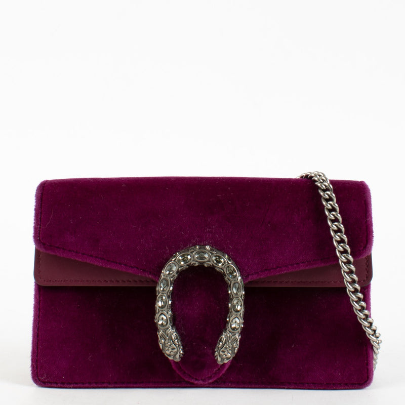 Authentic Second Hand Gucci Purple Velvet Crystal Mini Dionysus Bag on Labellov.com