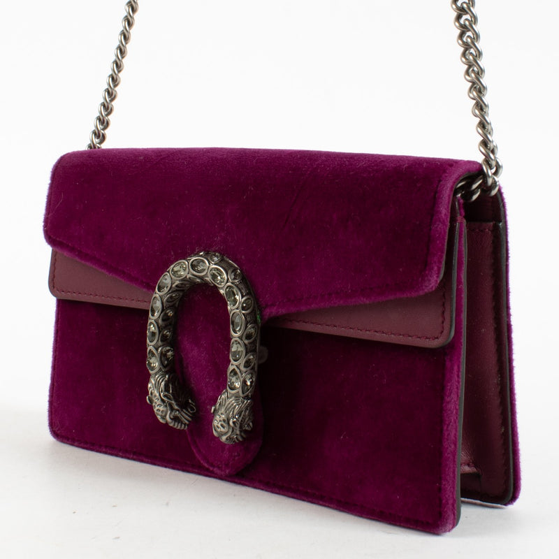 Authentic Second Hand Gucci Purple Velvet Crystal Mini Dionysus Bag on Labellov.com
