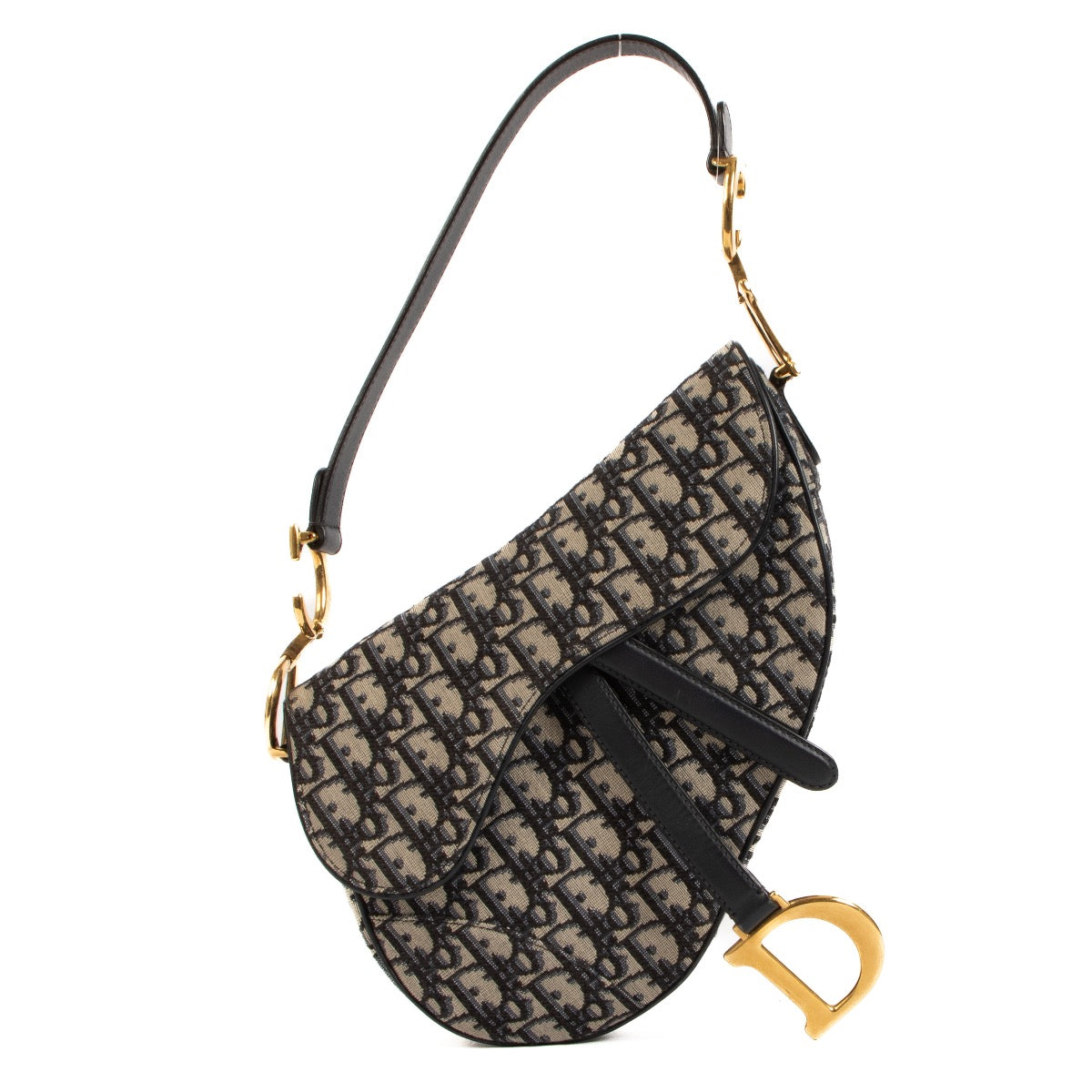 Shop safe online at Labellov in Antwerp, Brussels and Knokke this 100% authentic second hand Christian Dior Blue Oblique-jacquard Saddle Bag + Strap