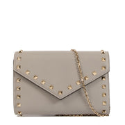 Buy an authentic Valentino Garavani Rockstud Grey Wallet On Chain on LabelLov.com