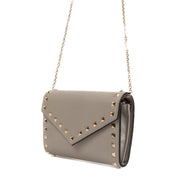 Buy an authentic Valentino Garavani Rockstud Grey Wallet On Chain on LabelLov.com