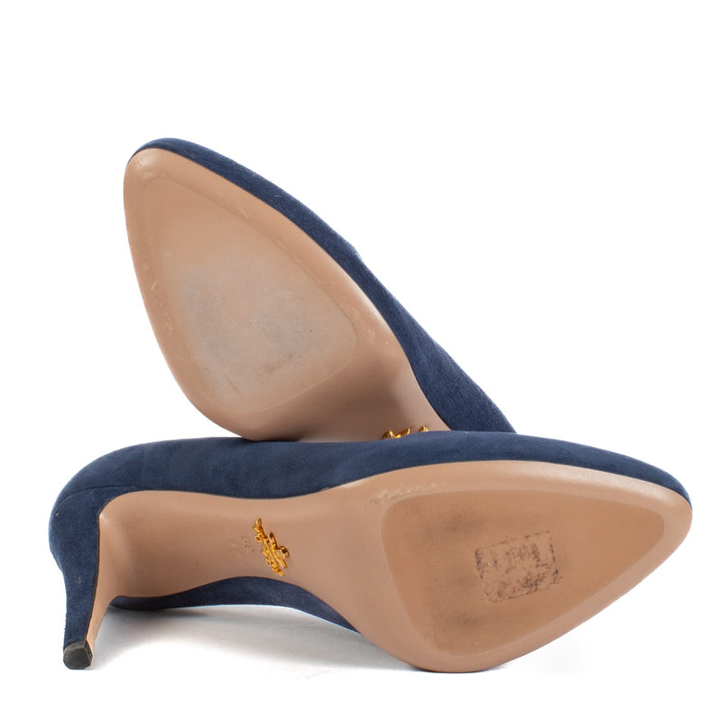Prada Blue Suede Heels - Size 39