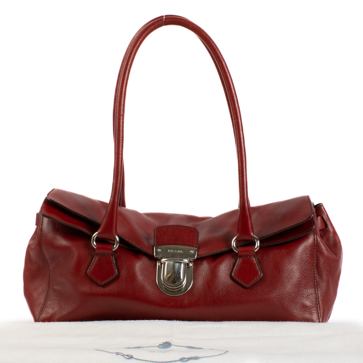 Prada Red Leather Shoulder Bag