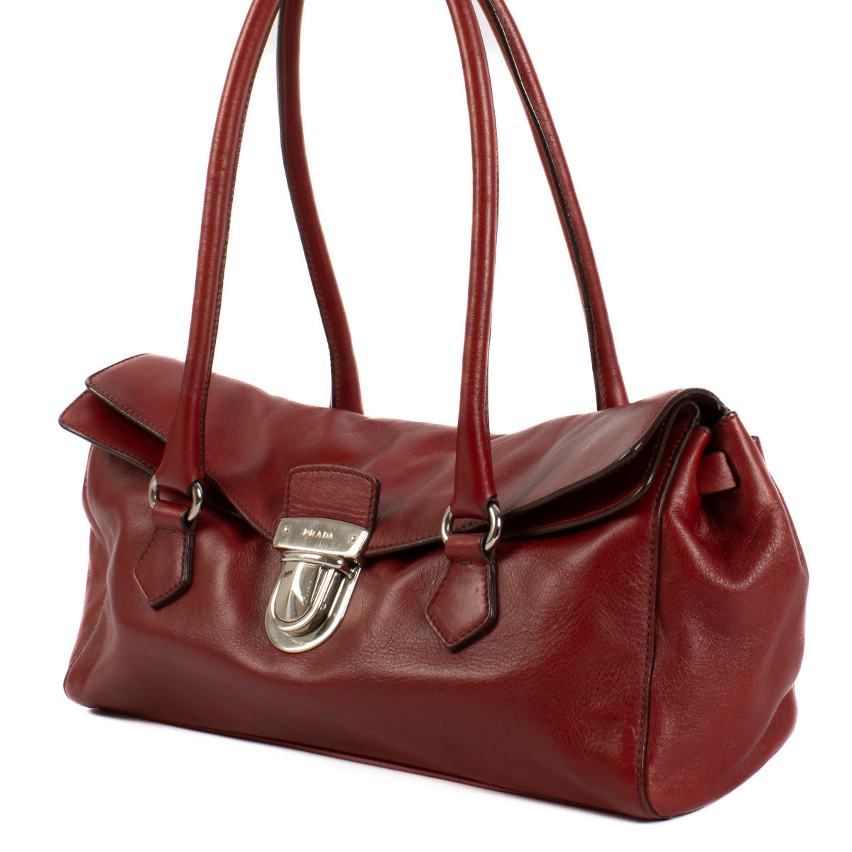 Prada Red Leather Shoulder Bag