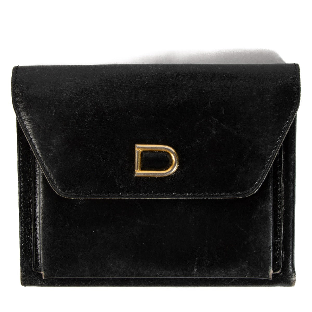 Delvaux Vintage Zwart Box Calf Portemonnee