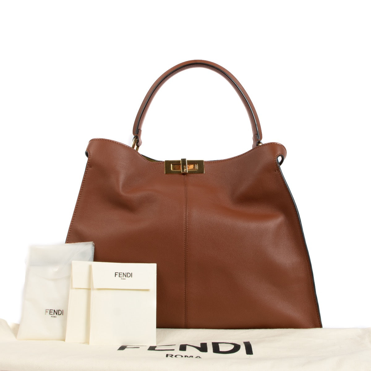 acheter en ligne pour le meilleur prix Fendi Peekaboo Camel X-Lite Large Handbag. shop safe online your secondhand Fendi Peekaboo Camel X-Lite Large Handbag.