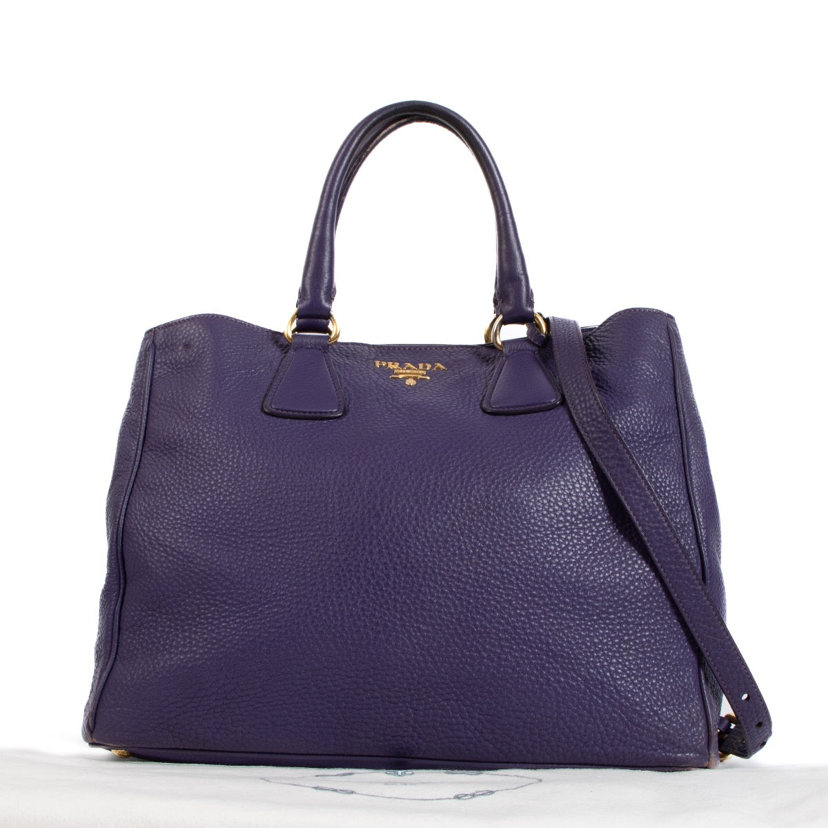 Buy an authentic Prada Vitello Daino purple Tote Bag on LabelLov.com