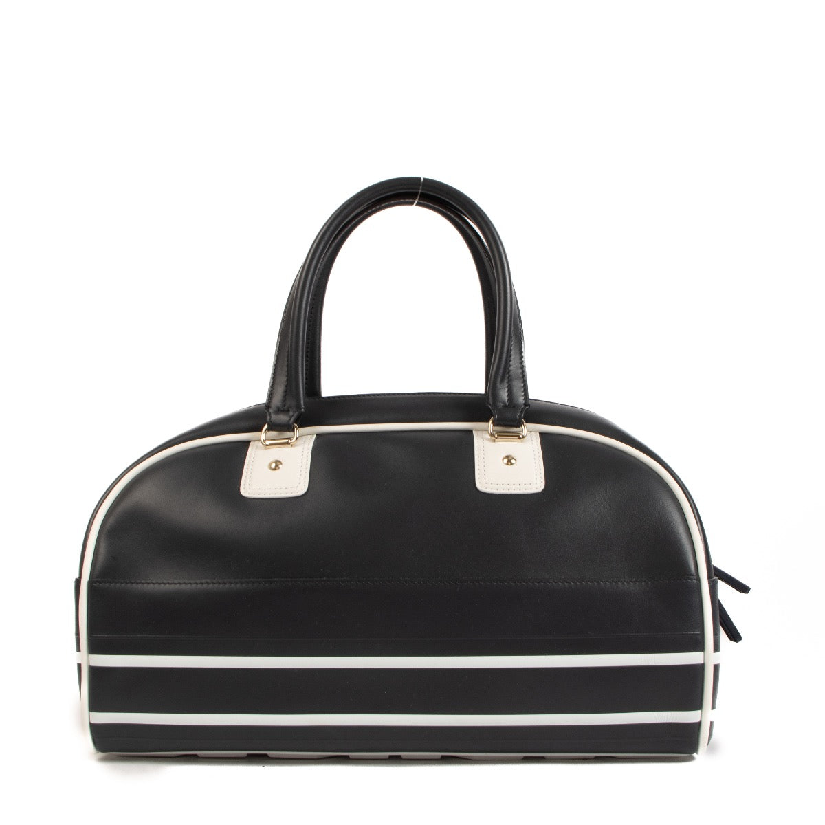 Shop safe online at Labellov in Antwerp, Brussels and Knokke this 100% authentic second hand Christian Dior Blue Leather Vibe Bowling Bag