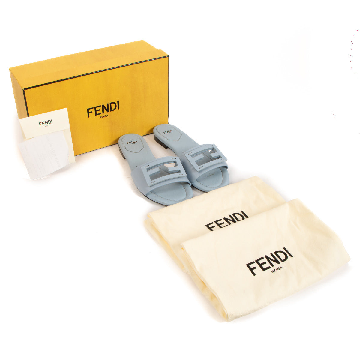 Fendi Babyblauwe Signature Sandalen - maat 38