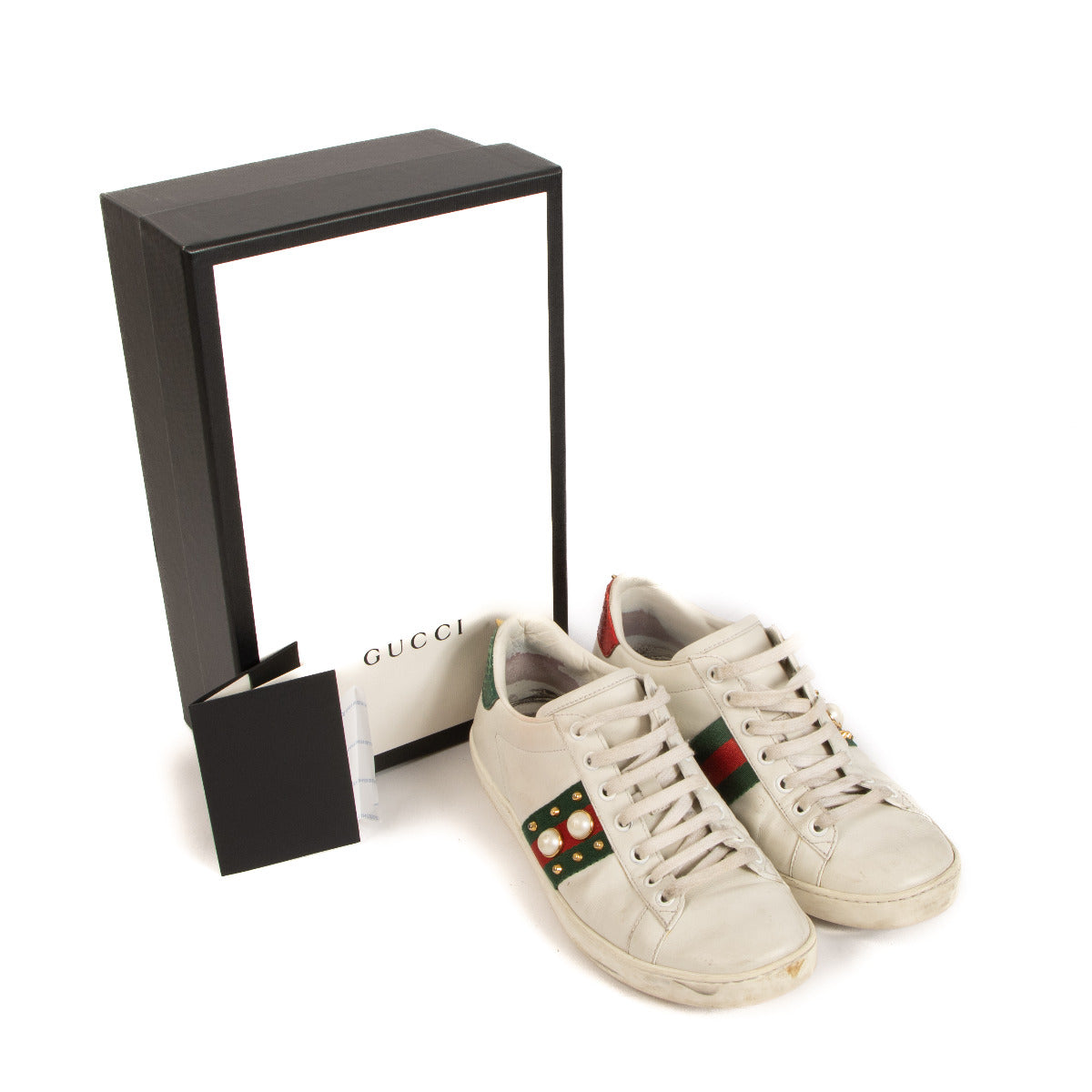 Gucci White Ace Sneakers - size 37.5