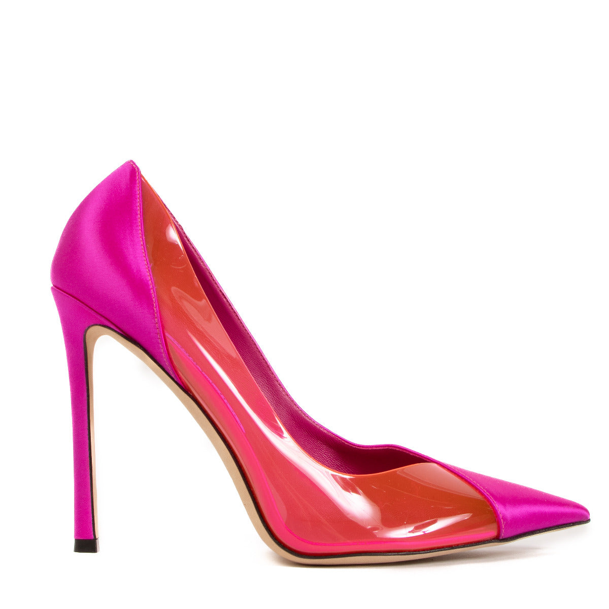 Jimmy Choo Pink Satin Cass 110 Pumps - size 38.5