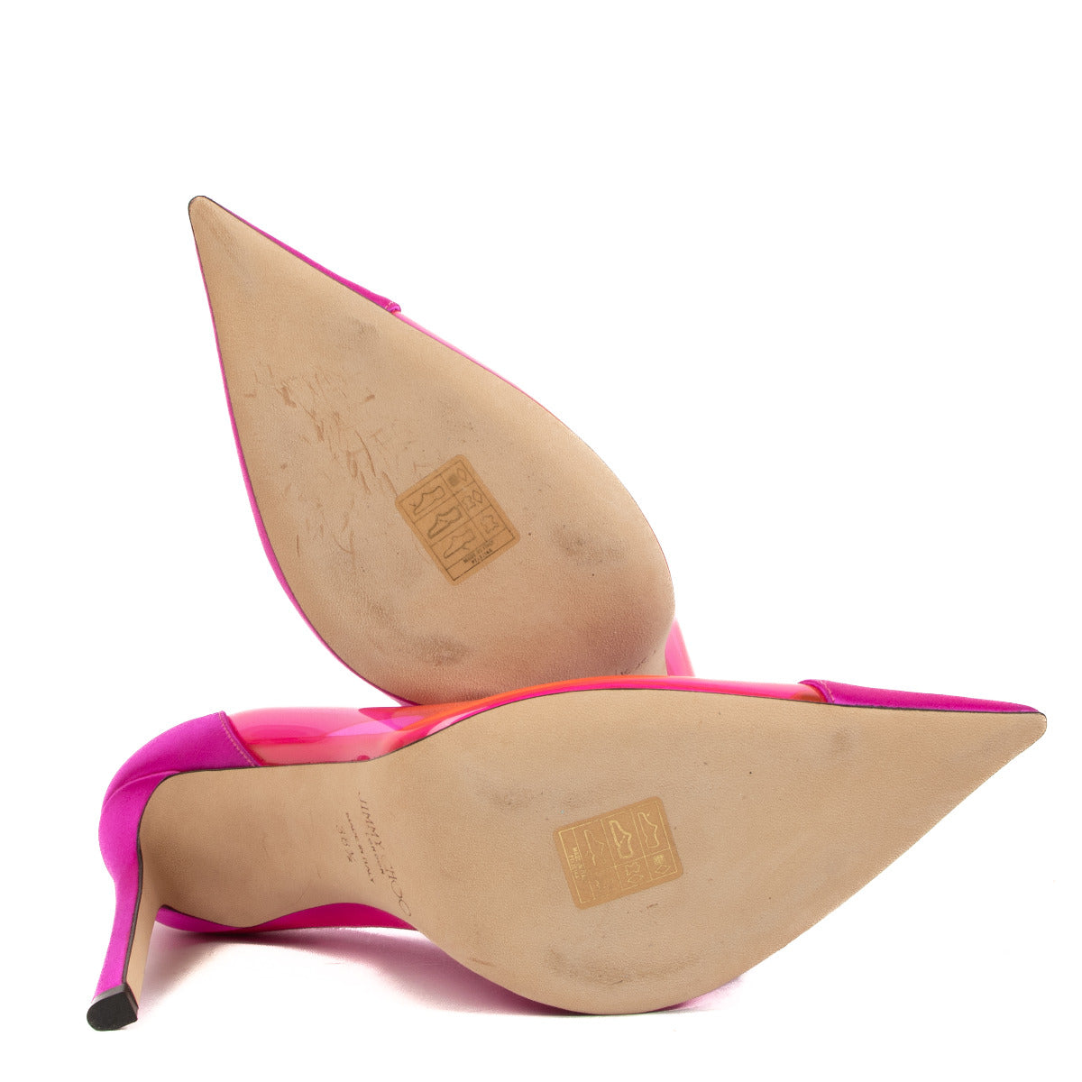 Jimmy Choo Pink Satin Cass 110 Pumps - size 38.5