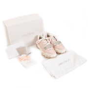 Shop safe online at Labellov in Antwerp, Brussels and Knokke these 100% authentic second hand Jimmy Choo Powder Pink Crystal Strap Sneakers - size 38 1/2