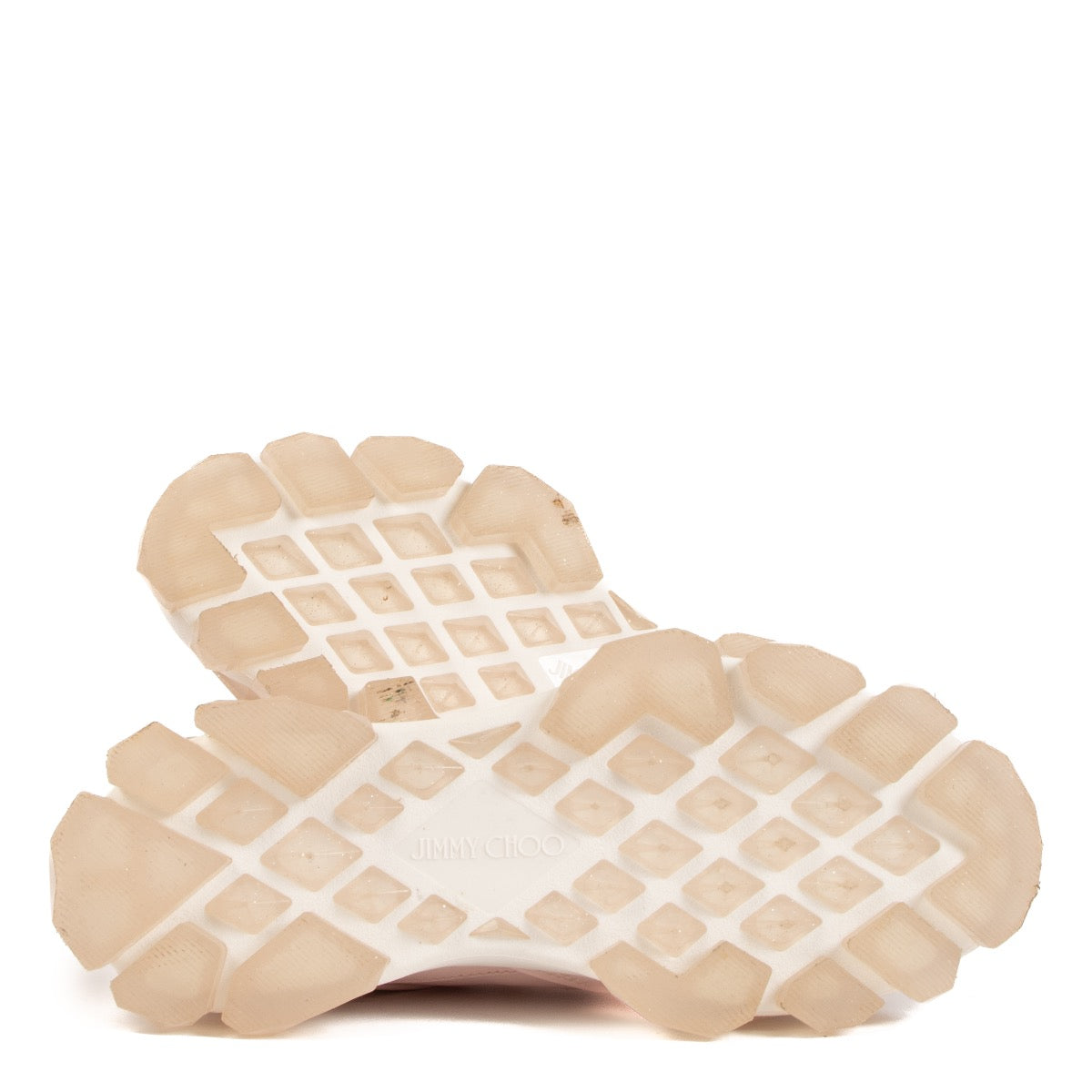 Shop safe online at Labellov in Antwerp, Brussels and Knokke these 100% authentic second hand Jimmy Choo Powder Pink Crystal Strap Sneakers - size 38 1/2