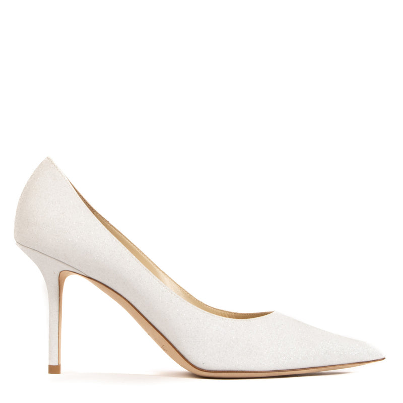 Jimmy Choo White Bridal Glitter Pumps - size 38.5
