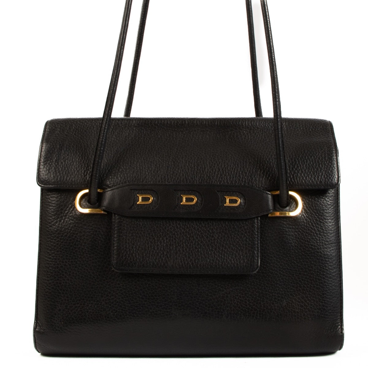 Shop safe online at Labellov in Antwerp, Brussels and Knokke this 100% authentic second hand Delvaux Black Leather DDD Shoulder Bag