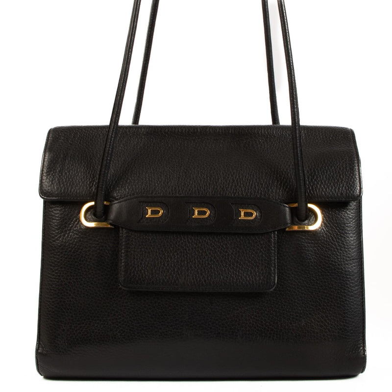 Shop safe online at Labellov in Antwerp, Brussels and Knokke this 100% authentic second hand Delvaux Black Leather DDD Shoulder Bag