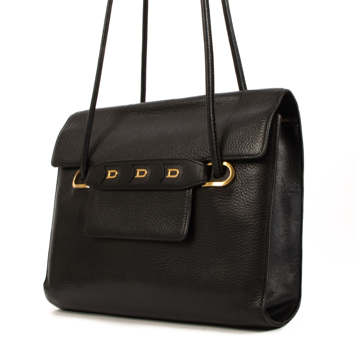 Shop safe online at Labellov in Antwerp, Brussels and Knokke this 100% authentic second hand Delvaux Black Leather DDD Shoulder Bag