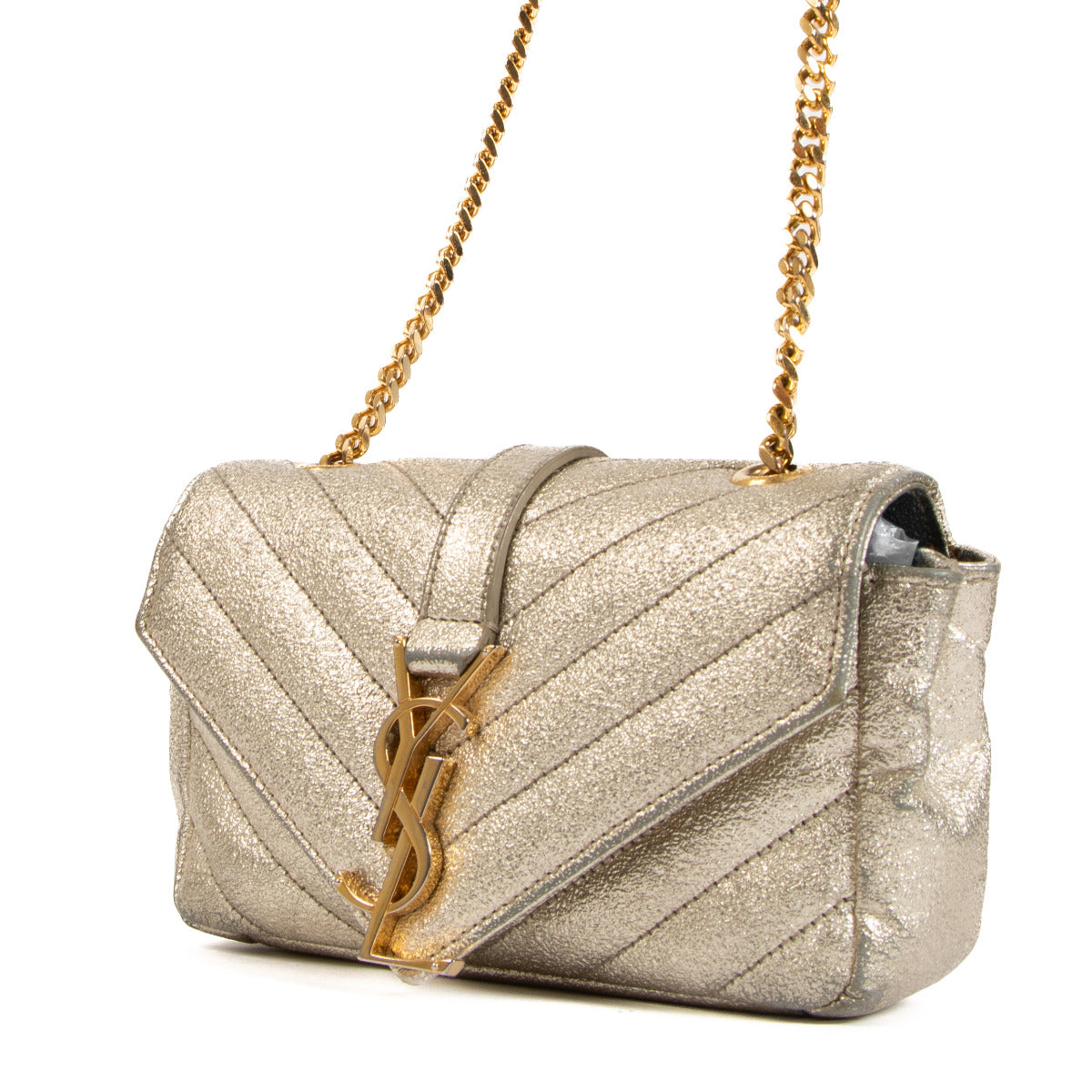 Saint Laurent Champagne Gold Baby College Crossbody Bag